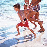 family fun on the beach at carrick shore self catering chalets