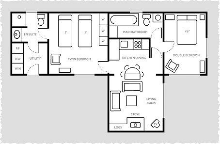 plan view of solway spray at carrick shore holiday chalets